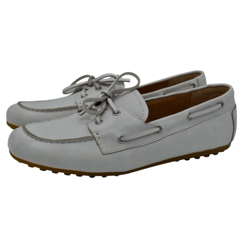 Born‎ Womens Size 9.5 Faye White Full Grain Leather Slip On Loafers Shoes NWB